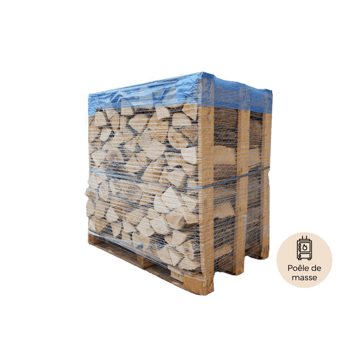 1e pallet 33cm brandhout, speciaal ontworpen voor metselwerkkachels - ovengedroogd - klaar voor gebruik - zachthout/hardhout